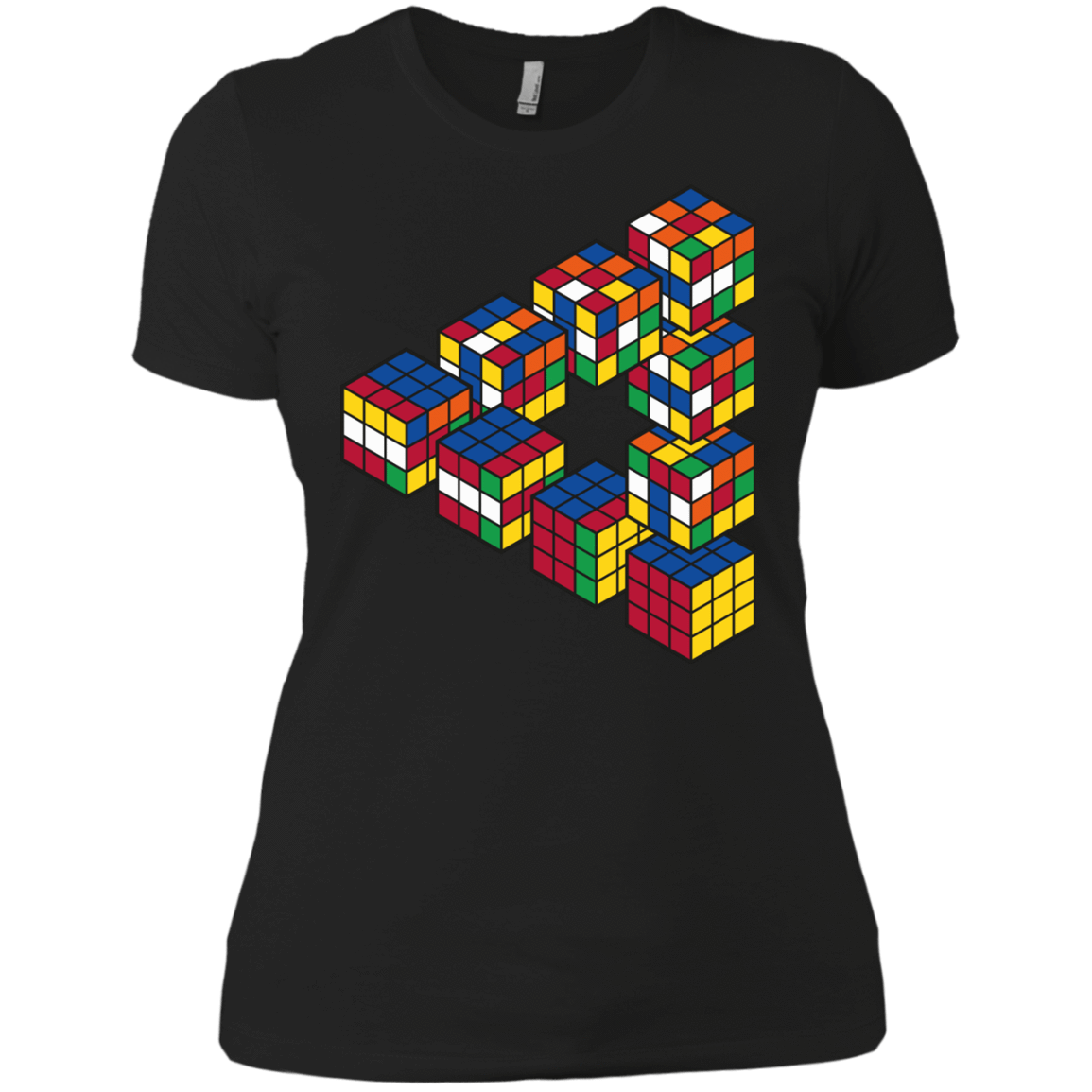 T-Shirts Black / X-Small Rubiks Cube Penrose Triangle Women's Premium T-Shirt
