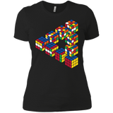 T-Shirts Black / X-Small Rubiks Cube Penrose Triangle Women's Premium T-Shirt