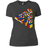 T-Shirts Heavy Metal / X-Small Rubiks Cube Penrose Triangle Women's Premium T-Shirt