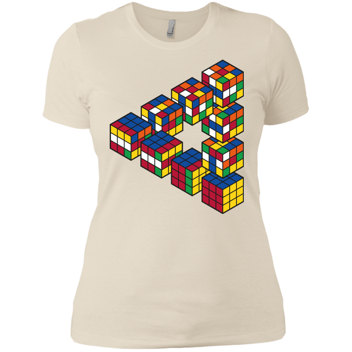 T-Shirts Ivory/ / X-Small Rubiks Cube Penrose Triangle Women's Premium T-Shirt