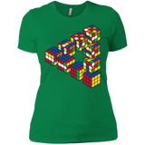T-Shirts Kelly Green / X-Small Rubiks Cube Penrose Triangle Women's Premium T-Shirt