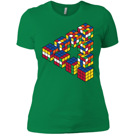 T-Shirts Kelly Green / X-Small Rubiks Cube Penrose Triangle Women's Premium T-Shirt