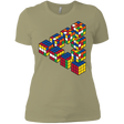 T-Shirts Light Olive / X-Small Rubiks Cube Penrose Triangle Women's Premium T-Shirt
