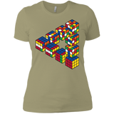 T-Shirts Light Olive / X-Small Rubiks Cube Penrose Triangle Women's Premium T-Shirt
