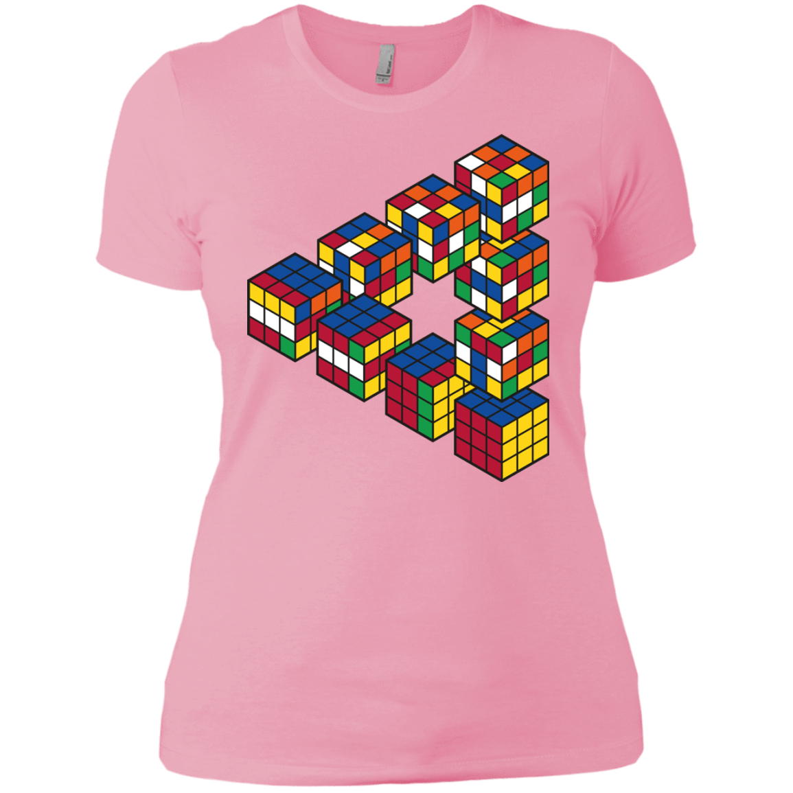T-Shirts Light Pink / X-Small Rubiks Cube Penrose Triangle Women's Premium T-Shirt
