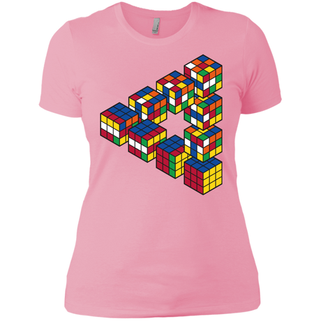 T-Shirts Light Pink / X-Small Rubiks Cube Penrose Triangle Women's Premium T-Shirt