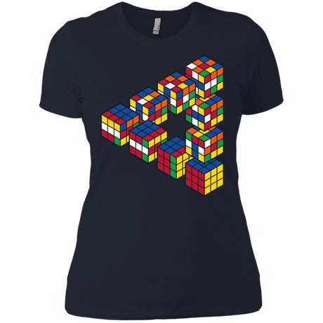 T-Shirts Midnight Navy / X-Small Rubiks Cube Penrose Triangle Women's Premium T-Shirt