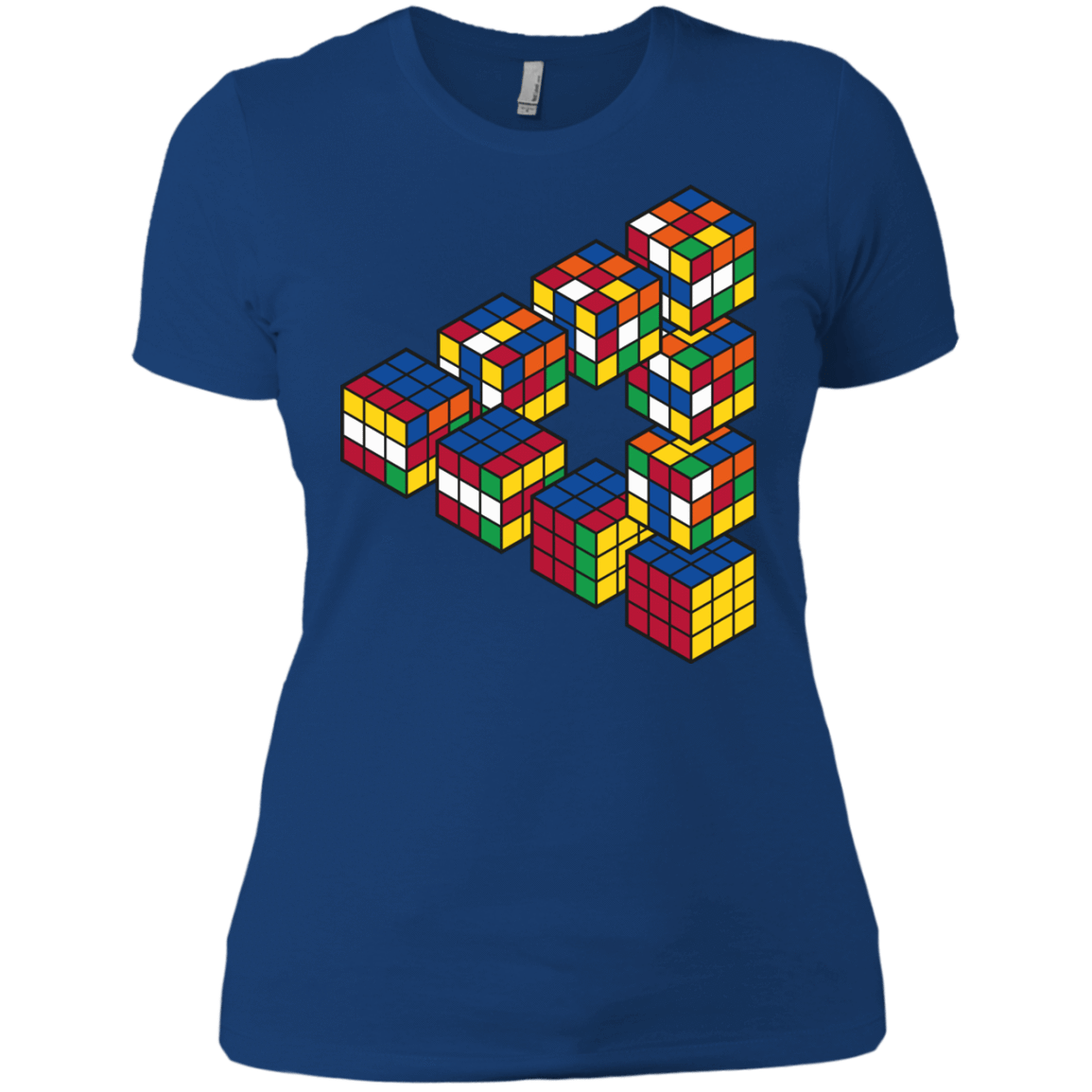T-Shirts Royal / X-Small Rubiks Cube Penrose Triangle Women's Premium T-Shirt