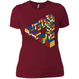 T-Shirts Scarlet / X-Small Rubiks Cube Penrose Triangle Women's Premium T-Shirt
