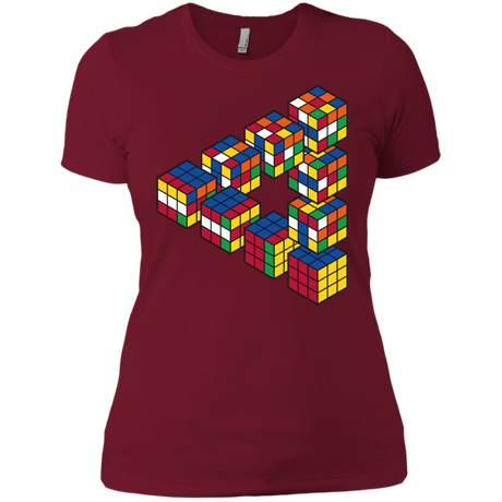 T-Shirts Scarlet / X-Small Rubiks Cube Penrose Triangle Women's Premium T-Shirt