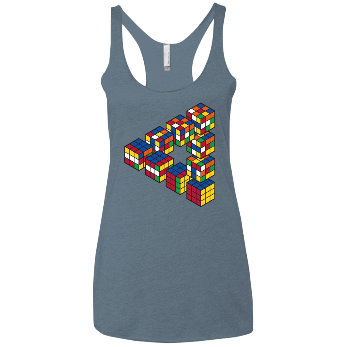 Rubiks Cube Penrose Triangle Women's Triblend Racerback Tank