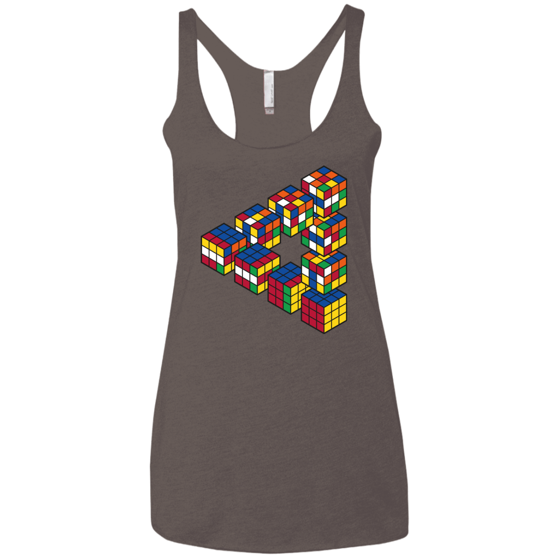 Rubiks Cube Penrose Triangle Women's Triblend Racerback Tank