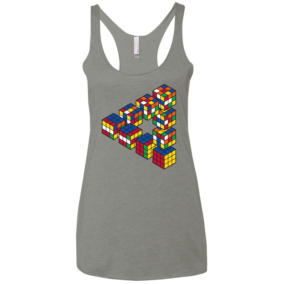 Rubiks Cube Penrose Triangle Women's Triblend Racerback Tank