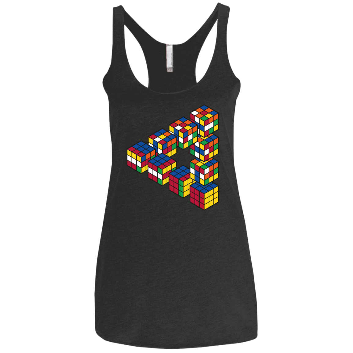 Rubiks Cube Penrose Triangle Women's Triblend Racerback Tank