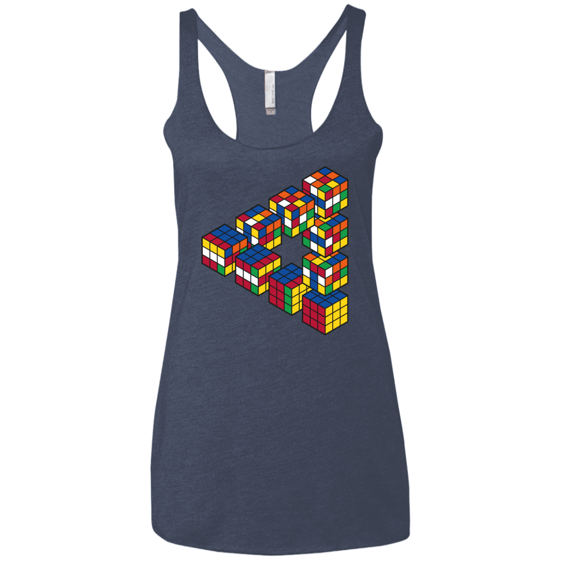 Rubiks Cube Penrose Triangle Women's Triblend Racerback Tank