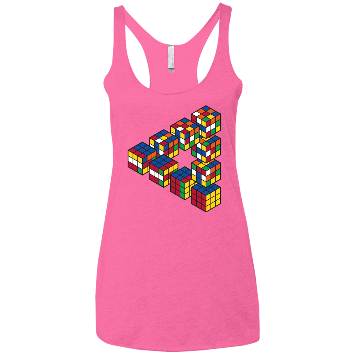 Rubiks Cube Penrose Triangle Women's Triblend Racerback Tank
