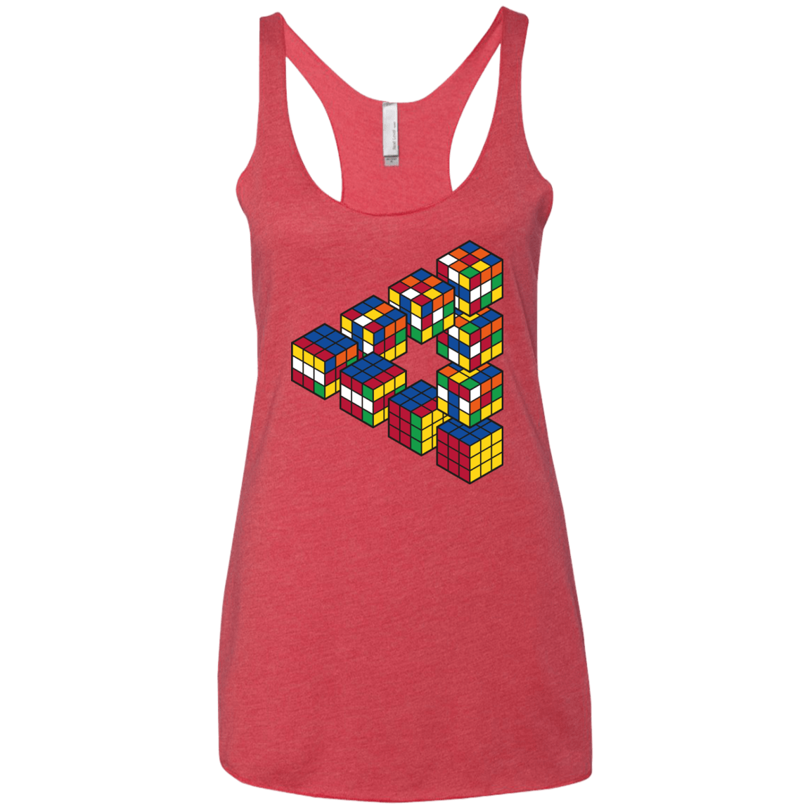 Rubiks Cube Penrose Triangle Women's Triblend Racerback Tank