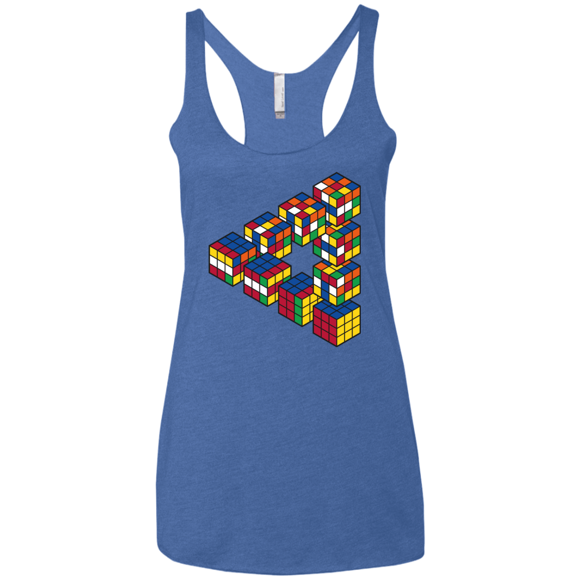 Rubiks Cube Penrose Triangle Women's Triblend Racerback Tank