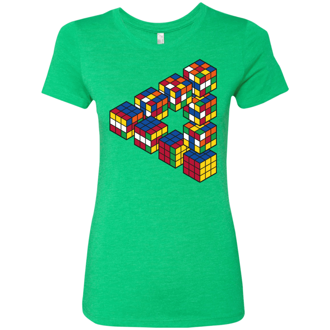 T-Shirts Envy / S Rubiks Cube Penrose Triangle Women's Triblend T-Shirt