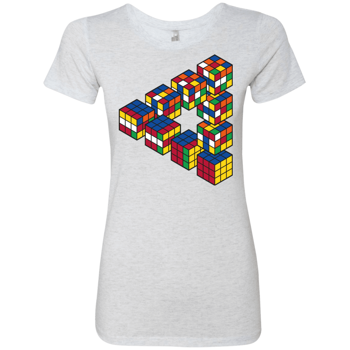 T-Shirts Heather White / S Rubiks Cube Penrose Triangle Women's Triblend T-Shirt
