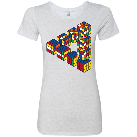T-Shirts Heather White / S Rubiks Cube Penrose Triangle Women's Triblend T-Shirt