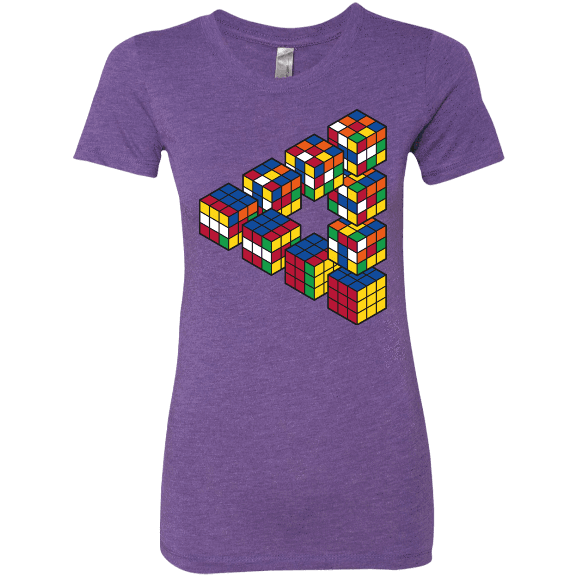T-Shirts Purple Rush / S Rubiks Cube Penrose Triangle Women's Triblend T-Shirt
