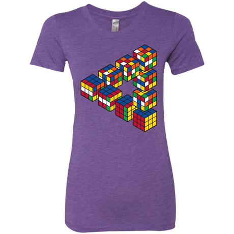 T-Shirts Purple Rush / S Rubiks Cube Penrose Triangle Women's Triblend T-Shirt