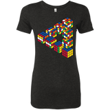 T-Shirts Vintage Black / S Rubiks Cube Penrose Triangle Women's Triblend T-Shirt