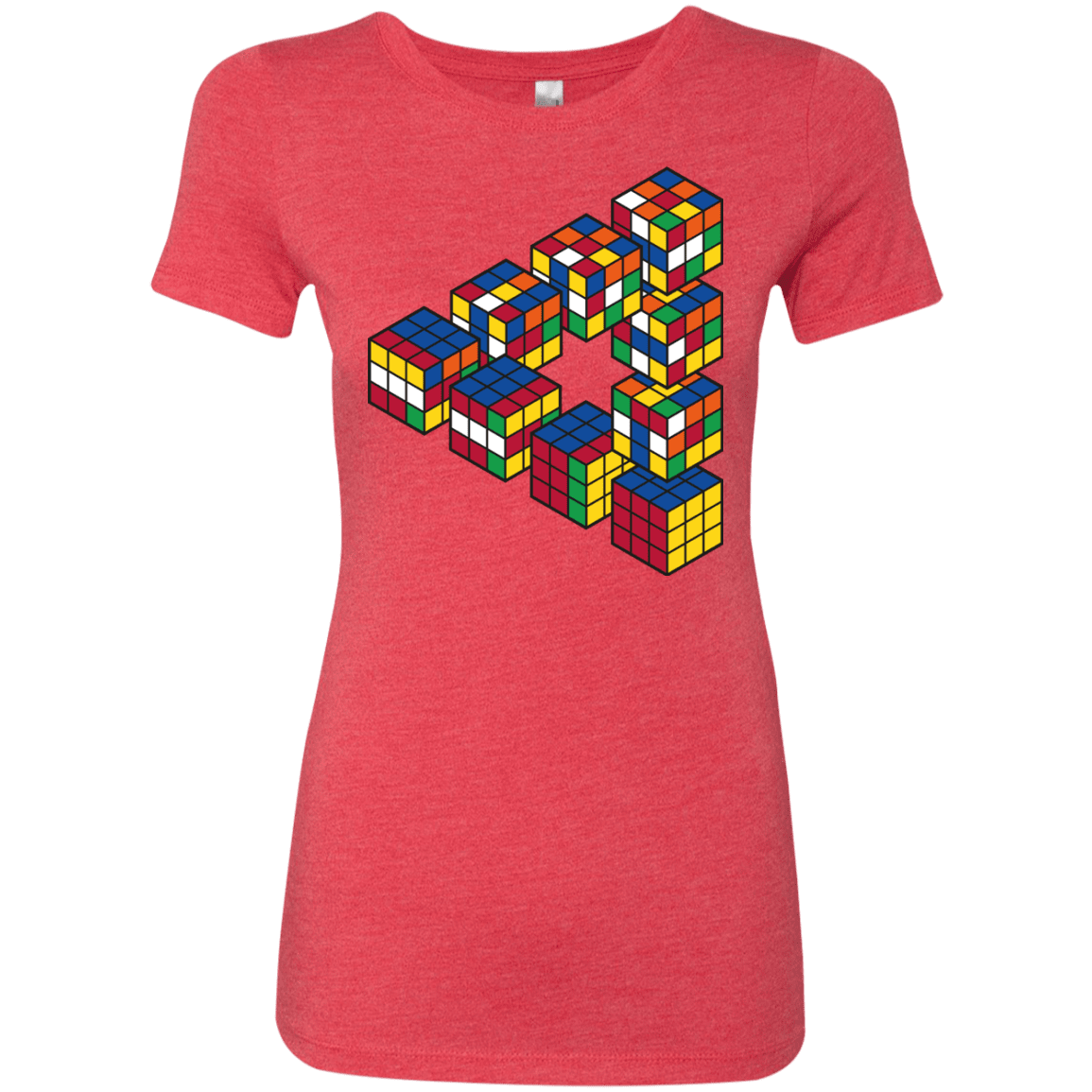 T-Shirts Vintage Red / S Rubiks Cube Penrose Triangle Women's Triblend T-Shirt