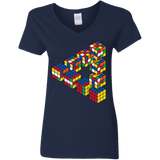 T-Shirts Navy / S Rubiks Cube Penrose Triangle Women's V-Neck T-Shirt