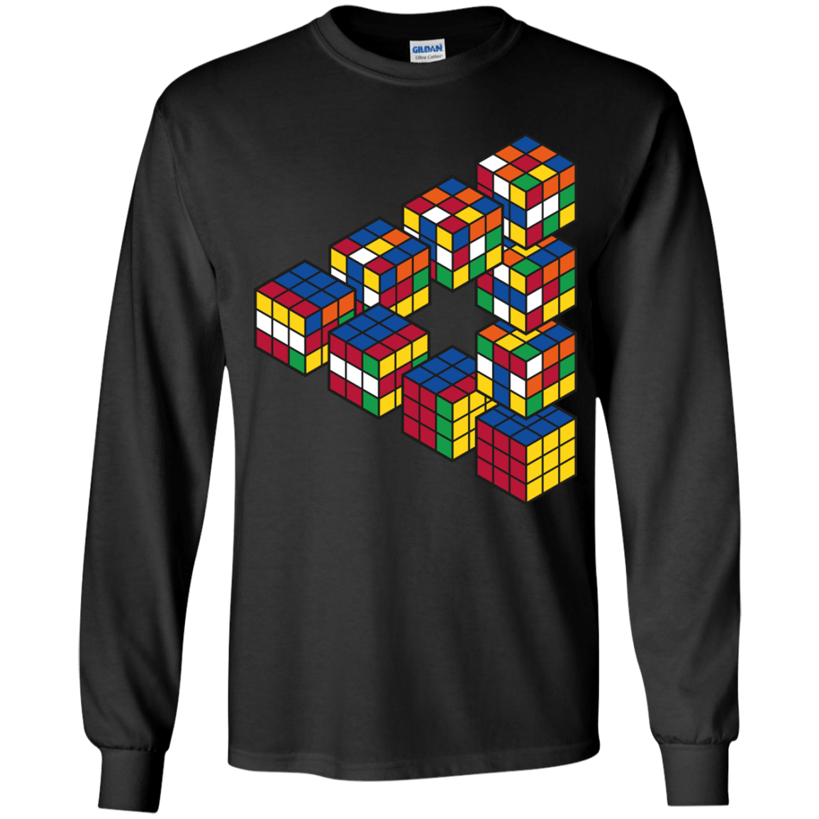 Rubiks Cube Penrose Triangle Youth Long Sleeve T-Shirt