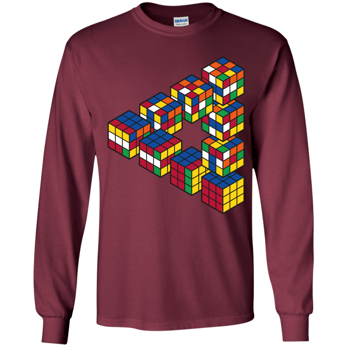 Rubiks Cube Penrose Triangle Youth Long Sleeve T-Shirt