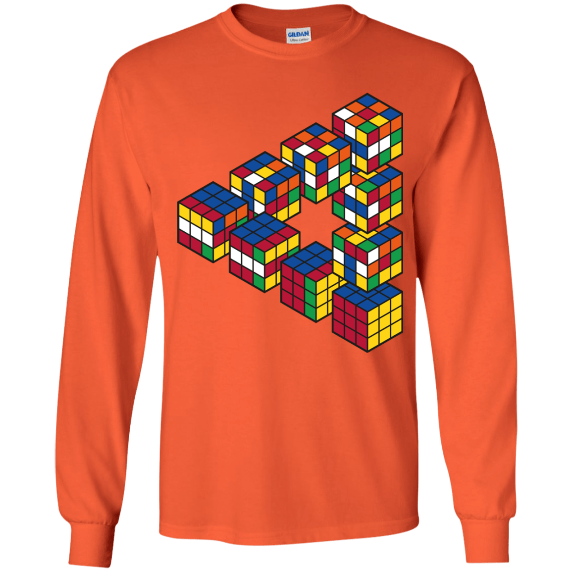 Rubiks Cube Penrose Triangle Youth Long Sleeve T-Shirt – Pop Up Tee