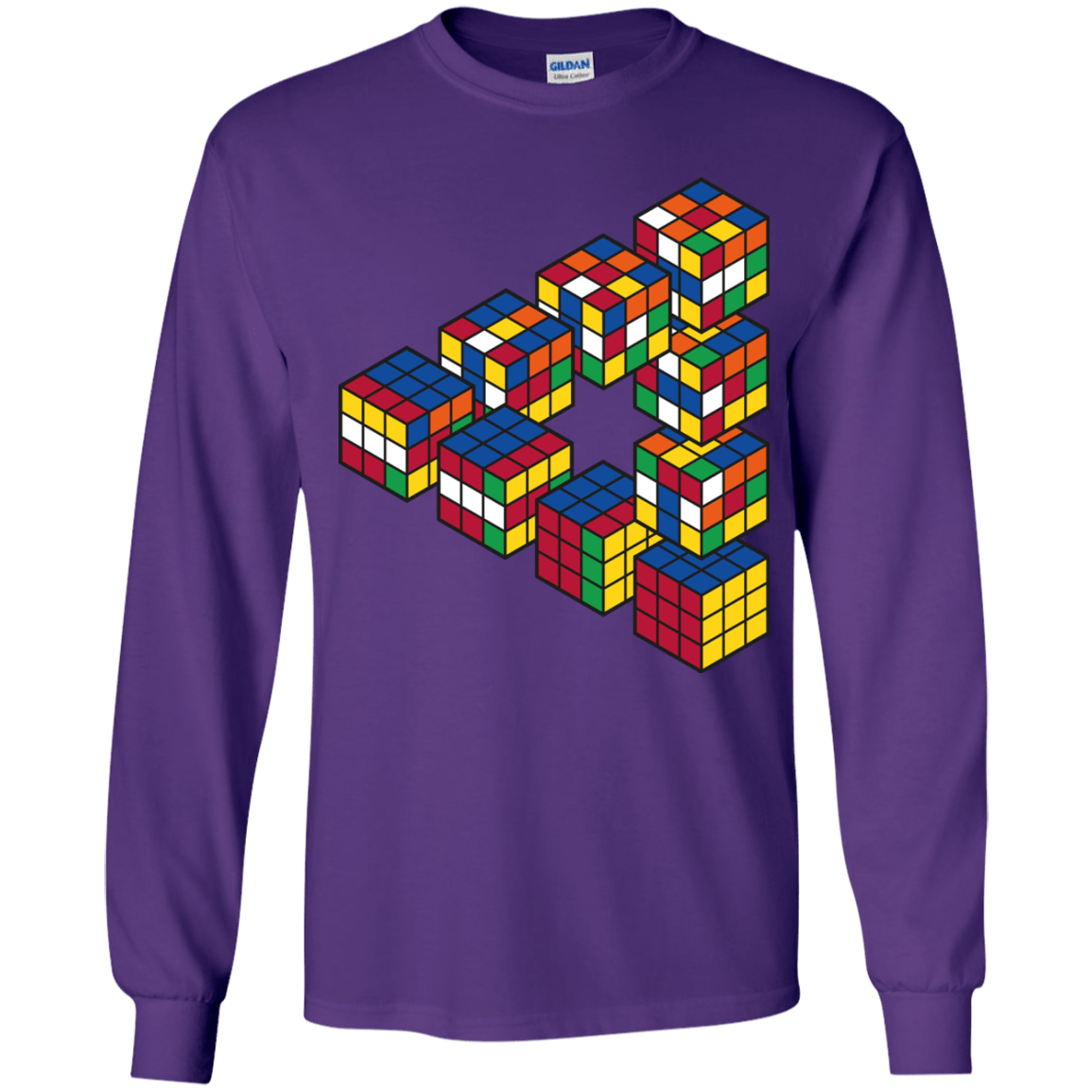Rubiks Cube Penrose Triangle Youth Long Sleeve T-Shirt