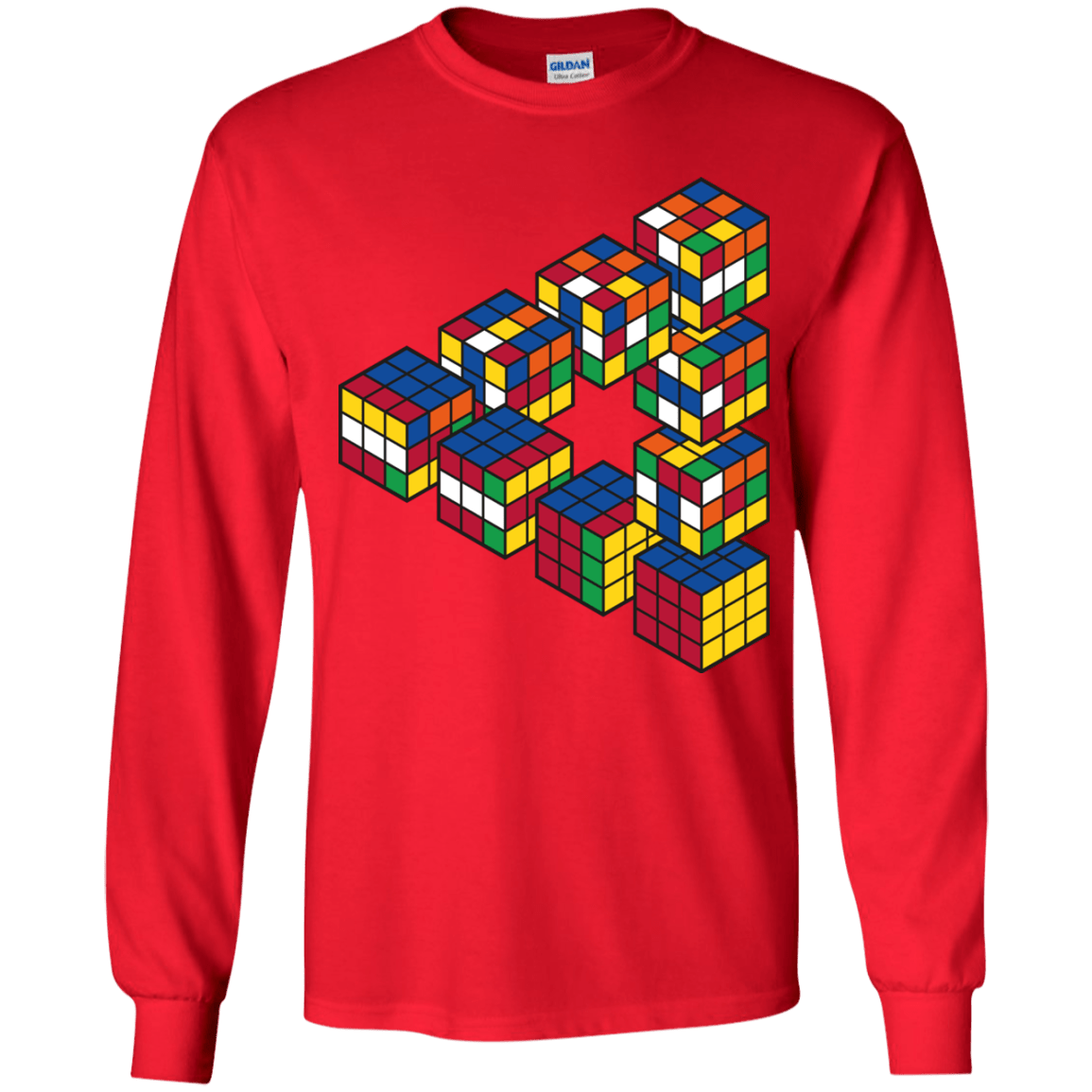 Rubiks Cube Penrose Triangle Youth Long Sleeve T-Shirt