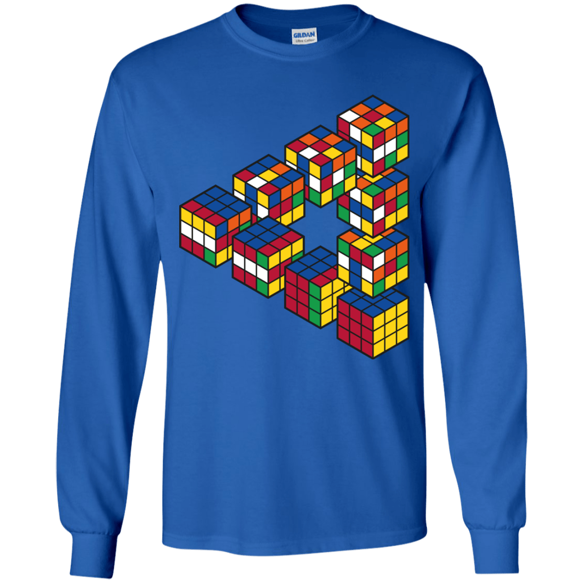 Rubiks Cube Penrose Triangle Youth Long Sleeve T-Shirt – Pop Up Tee