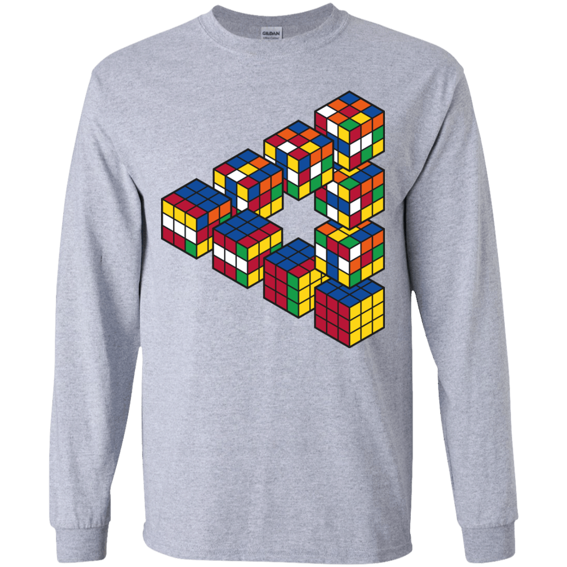 Rubiks Cube Penrose Triangle Youth Long Sleeve T-Shirt