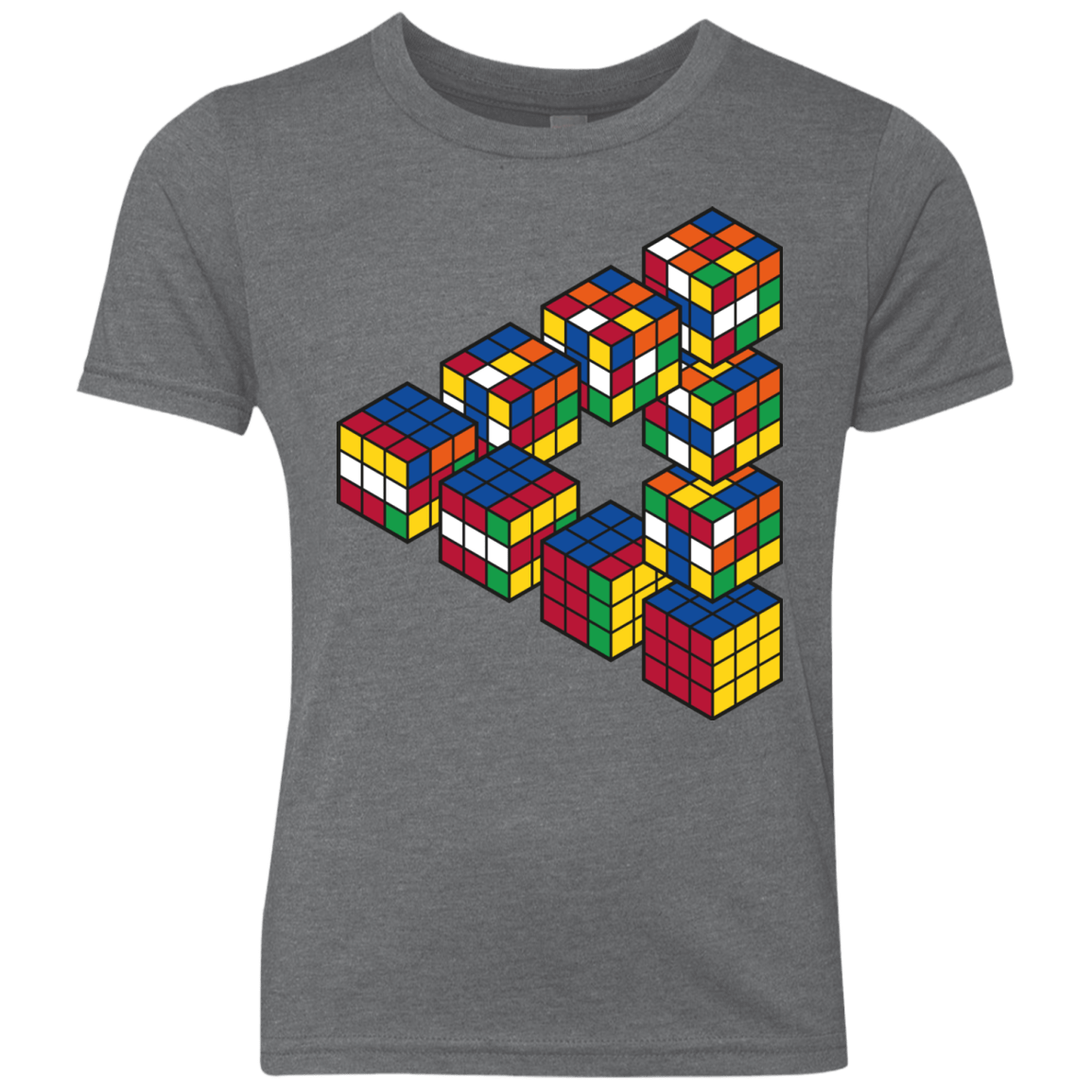 Rubiks Cube Penrose Triangle Youth Triblend T-Shirt
