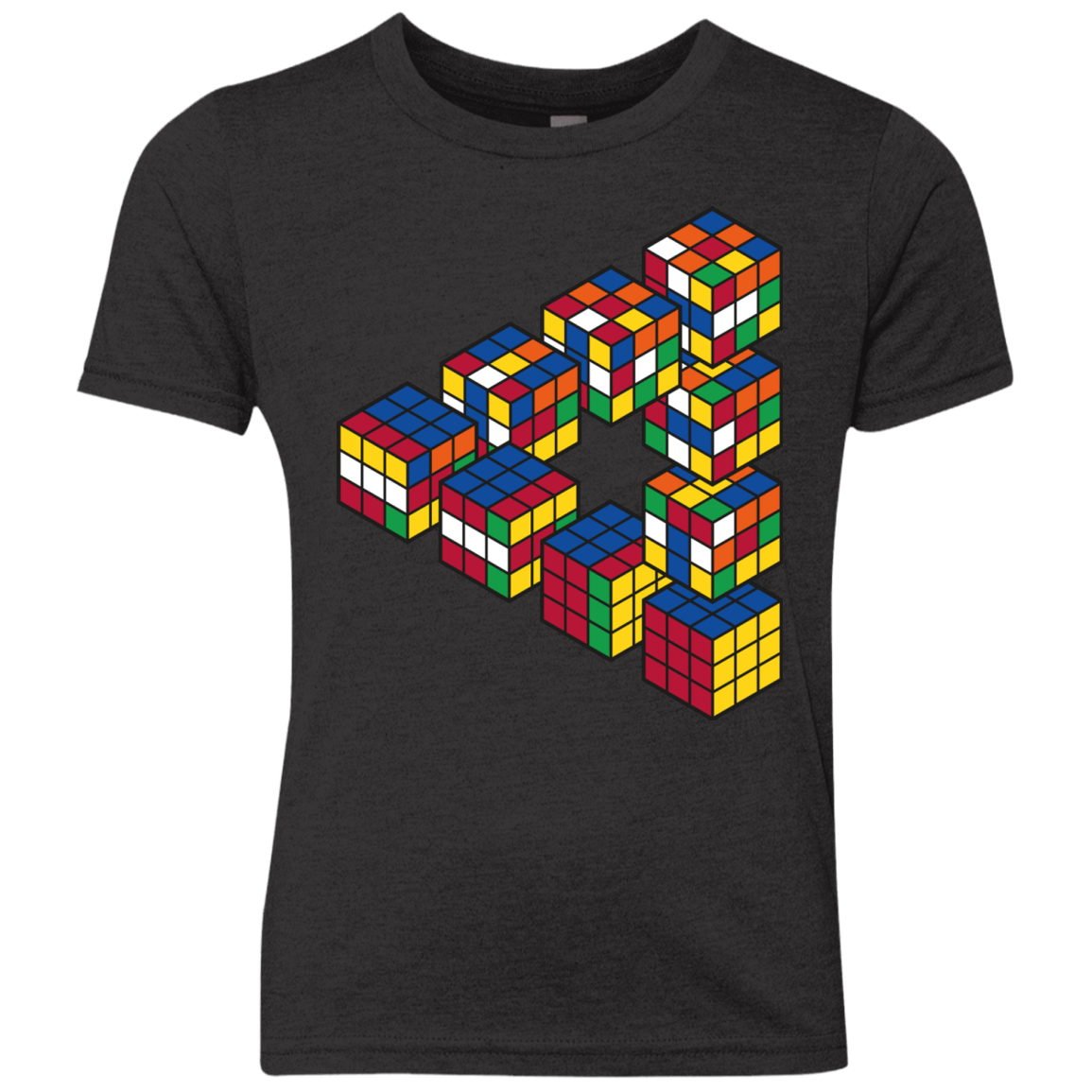 Rubiks Cube Penrose Triangle Youth Triblend T-Shirt
