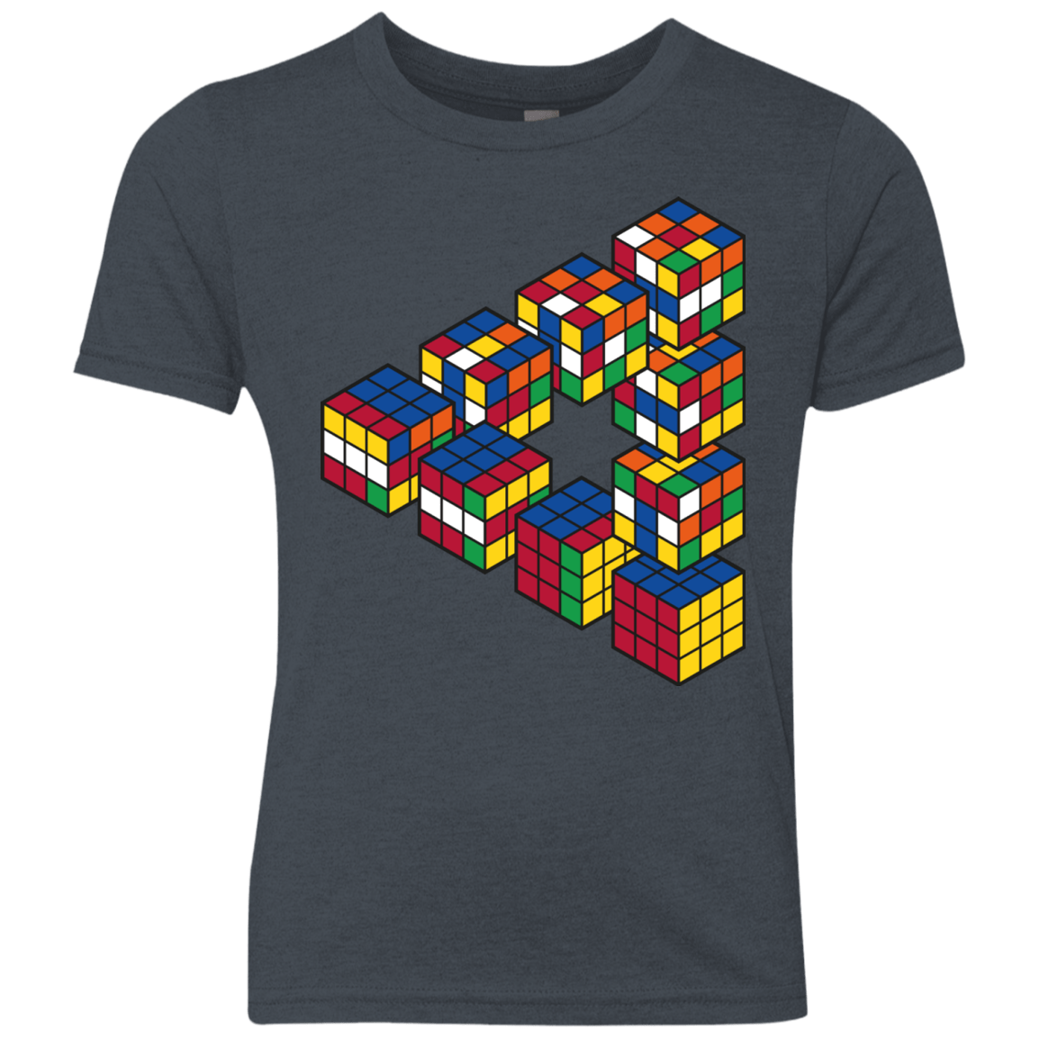 Rubiks Cube Penrose Triangle Youth Triblend T-Shirt