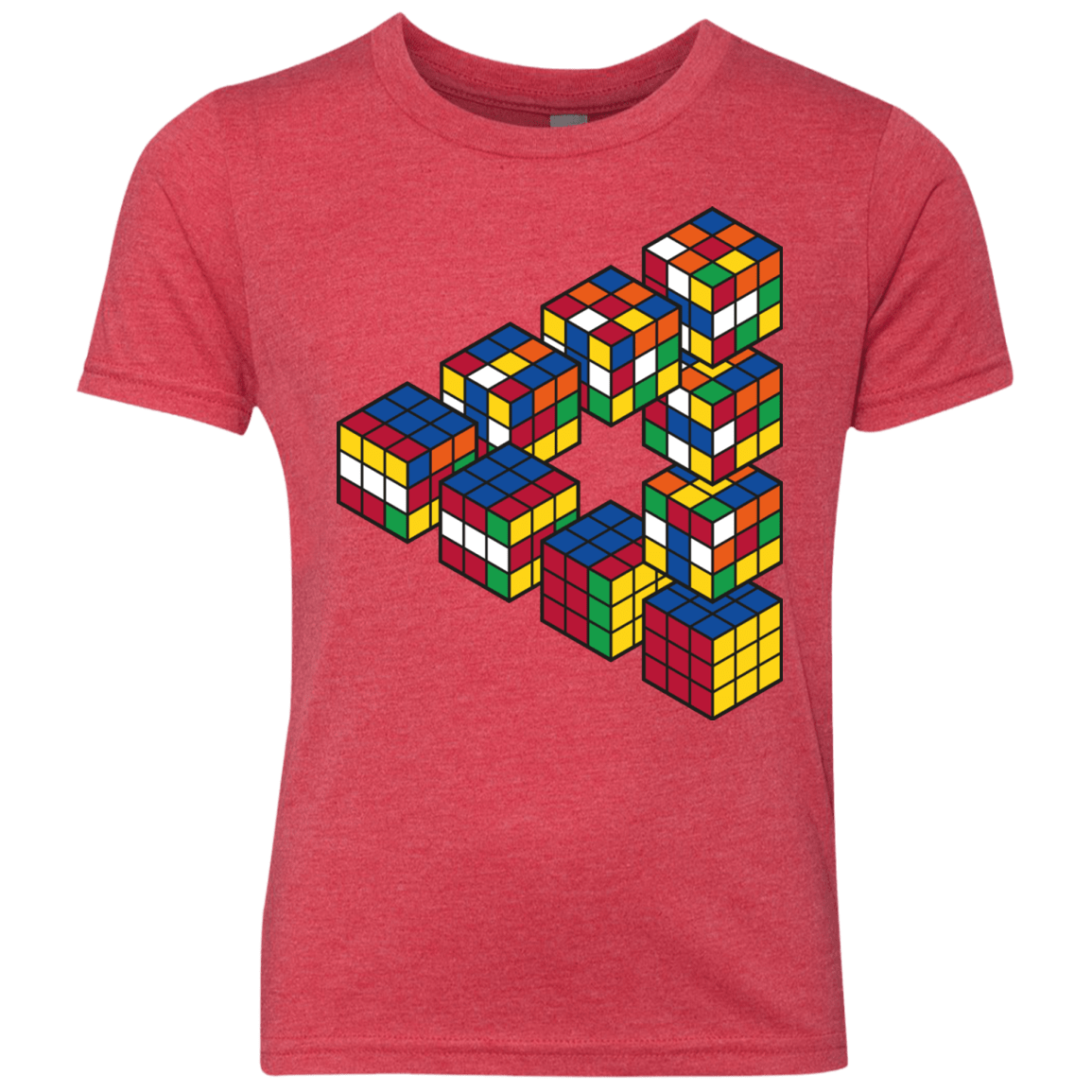 Rubiks Cube Penrose Triangle Youth Triblend T-Shirt