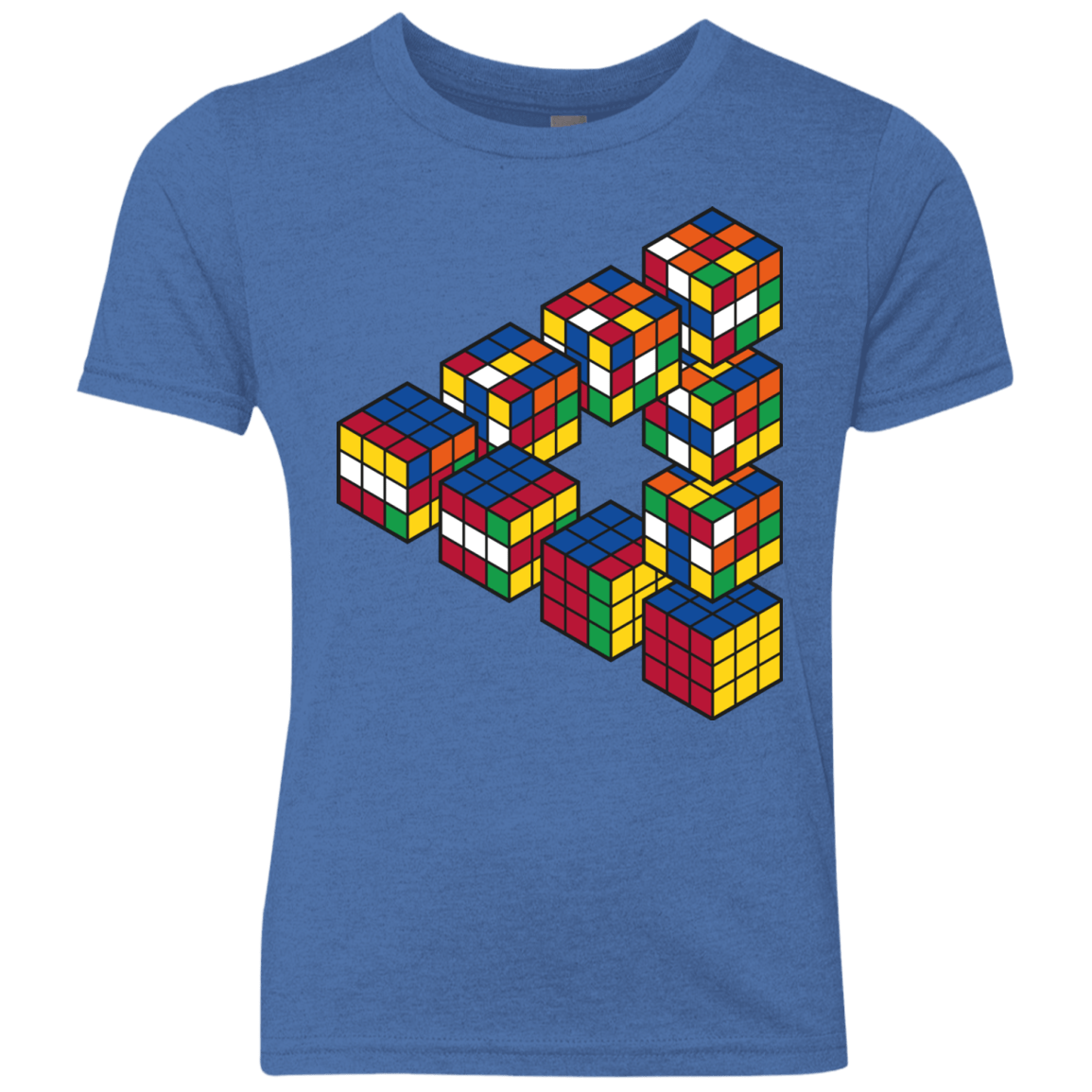 Rubiks Cube Penrose Triangle Youth Triblend T-Shirt