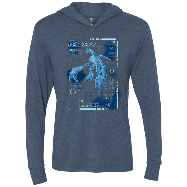 T-Shirts Indigo / X-Small RUBY BLUEPRINT Triblend Long Sleeve Hoodie Tee