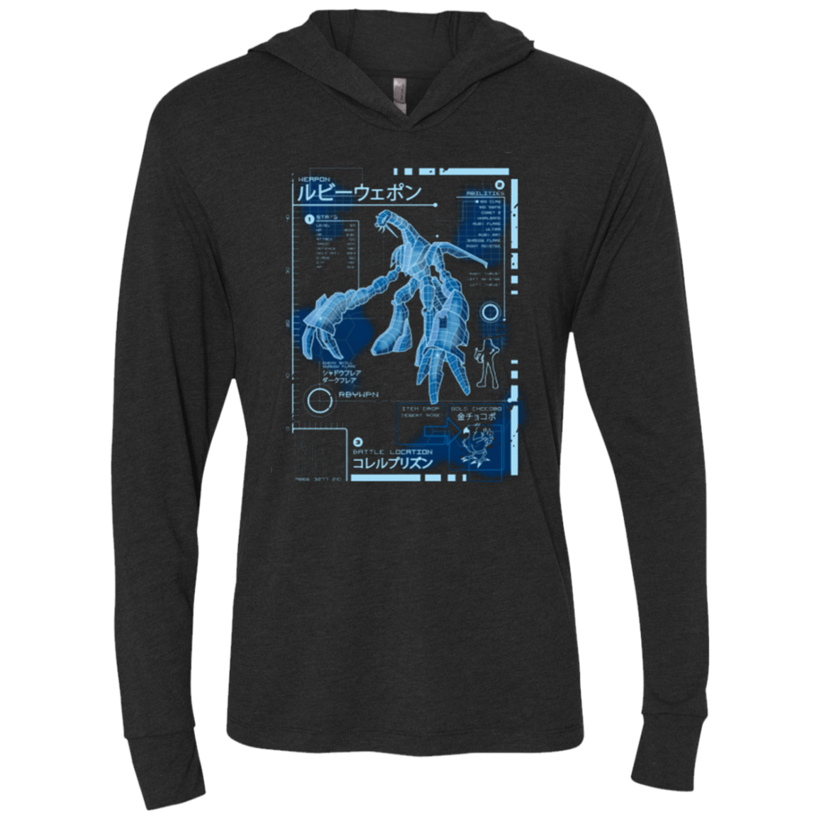 T-Shirts Vintage Black / X-Small RUBY BLUEPRINT Triblend Long Sleeve Hoodie Tee