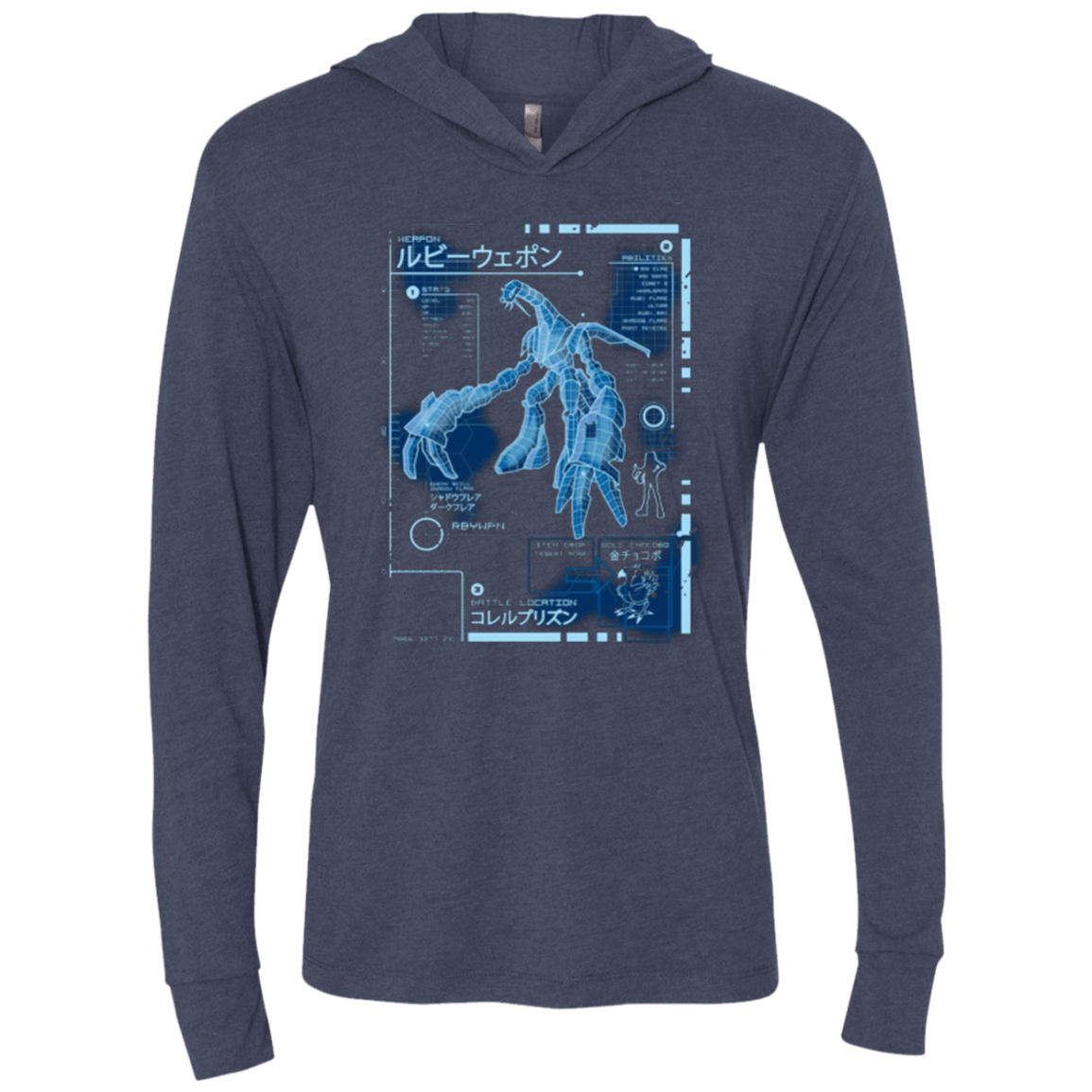 T-Shirts Vintage Navy / X-Small RUBY BLUEPRINT Triblend Long Sleeve Hoodie Tee