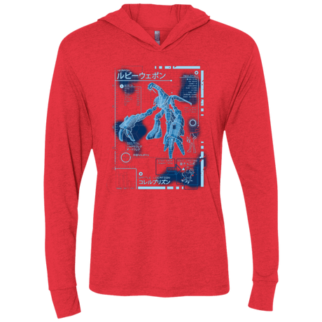 T-Shirts Vintage Red / X-Small RUBY BLUEPRINT Triblend Long Sleeve Hoodie Tee