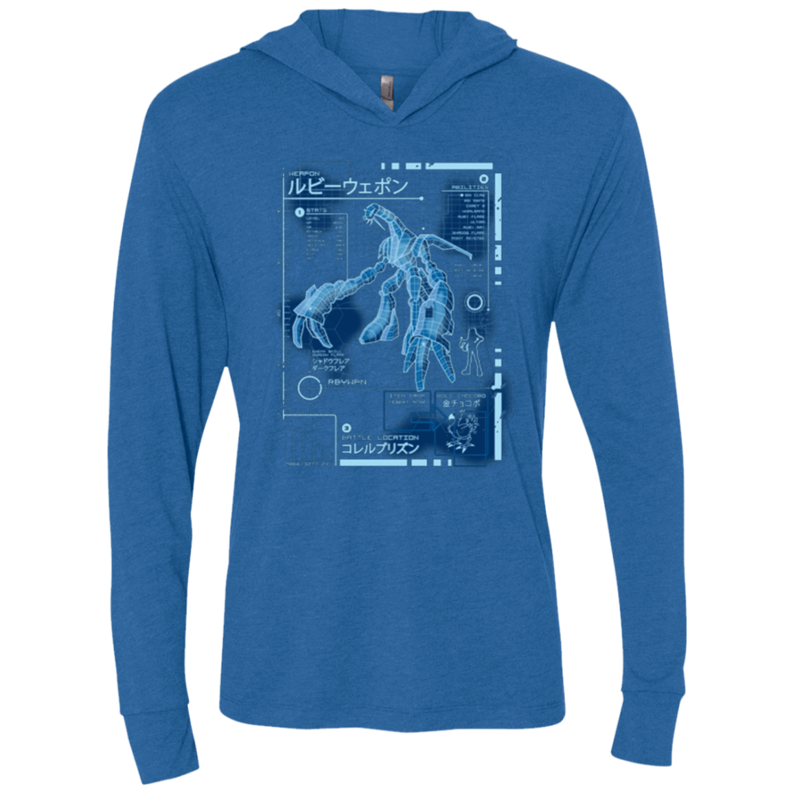 T-Shirts Vintage Royal / X-Small RUBY BLUEPRINT Triblend Long Sleeve Hoodie Tee