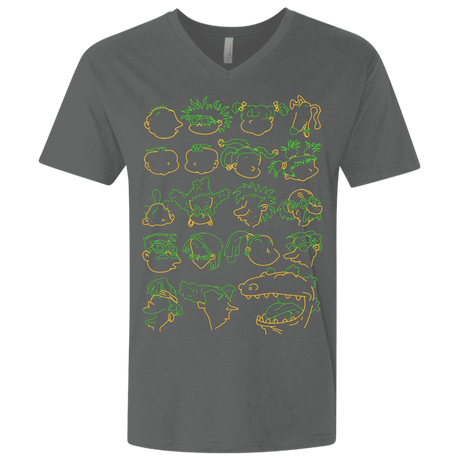 T-Shirts Heavy Metal / X-Small RUGRAT HEADS Men's Premium V-Neck