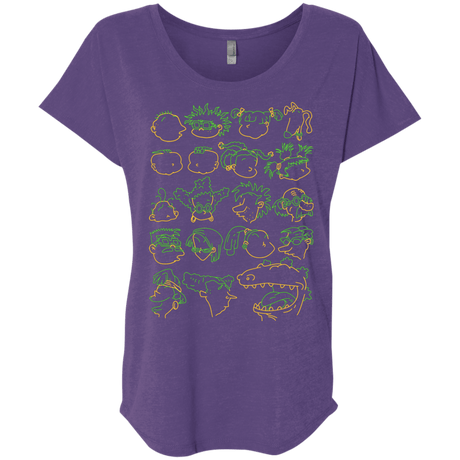 T-Shirts Purple Rush / X-Small RUGRAT HEADS Triblend Dolman Sleeve