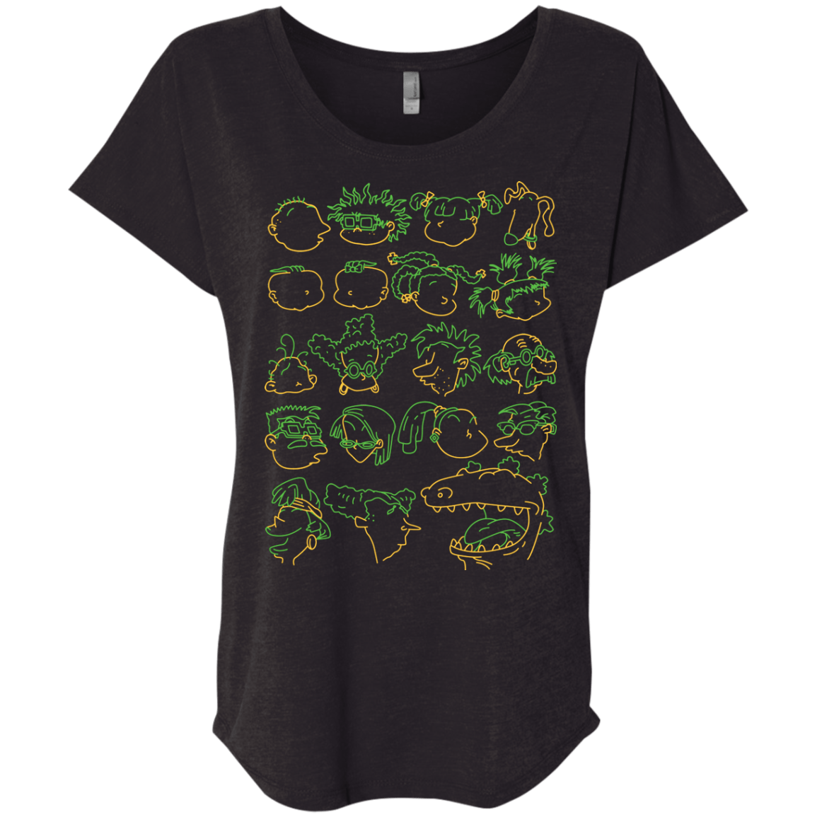 T-Shirts Vintage Black / X-Small RUGRAT HEADS Triblend Dolman Sleeve